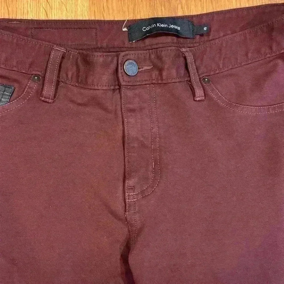 Calvin Klein legging like burgundy pants with pockets - Size 12 - Picture 3 of 5